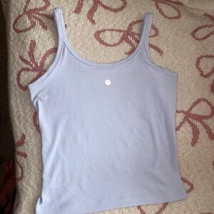 Lululemon scoop neck nulu align waist length tank size 6 serene blue